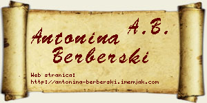 Antonina Berberski vizit kartica